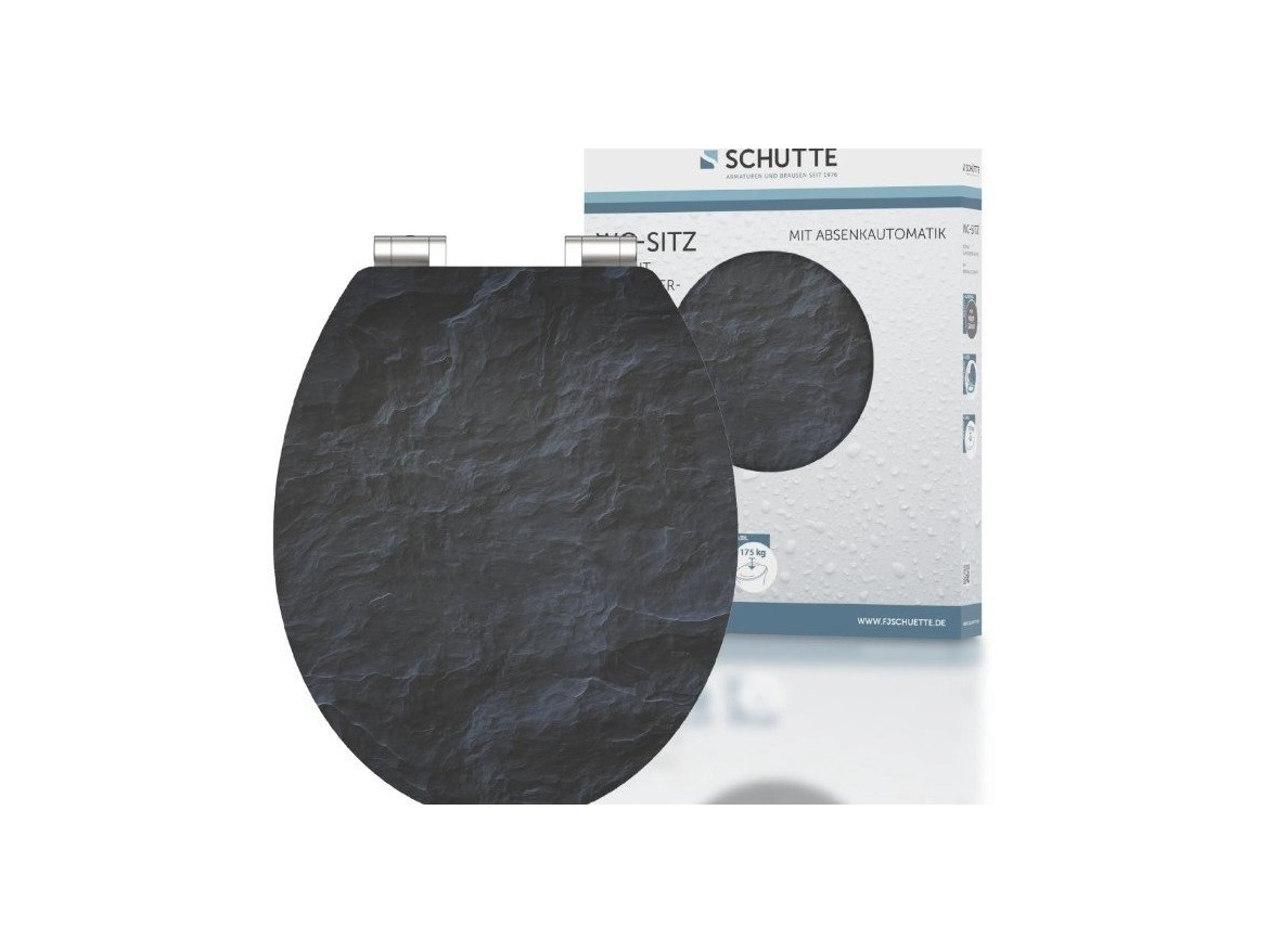 WC sedátka, záchodová prkna Schütte BLACK STONE | MDF HG, Soft Close