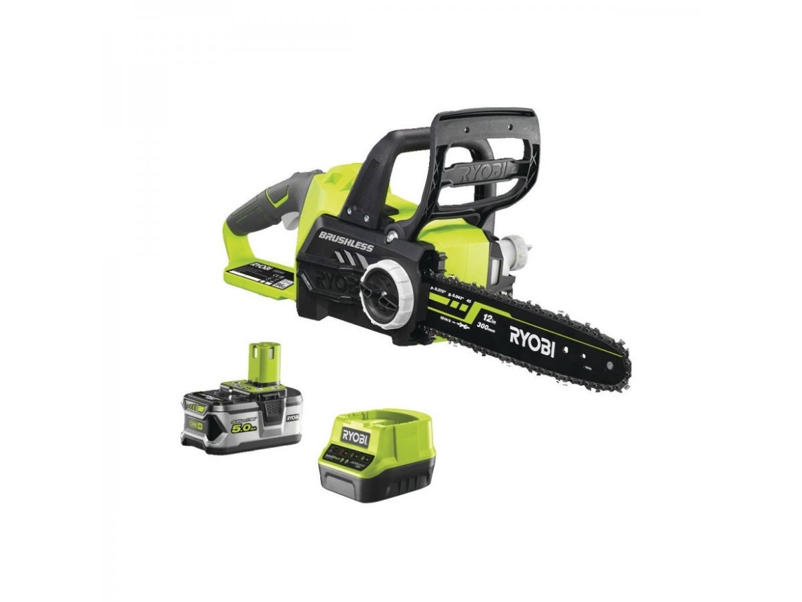 Aku 18V řetězová pila + baterie 5 Ah + nabíječka ONE+ Ryobi RYOBI RCS18X3050F