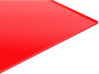 Plné dosky Evonik –  Evonik Červené plexisklo Plexiglas GS 4mm 3H67 (prop. 3%) Šířka: 1010, Délka: 2030 2030 mm x 1010 mm x 4,00 mm, červená, 3 %