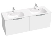 Ravak Dvojumyvadlo Classic Slim 130, s otvory pro baterie, s přepadem