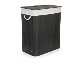 Mosodai kosarak –  G21 Koš na prádlo  105 l s rozdělovačem, bambusový černý s bílým košem