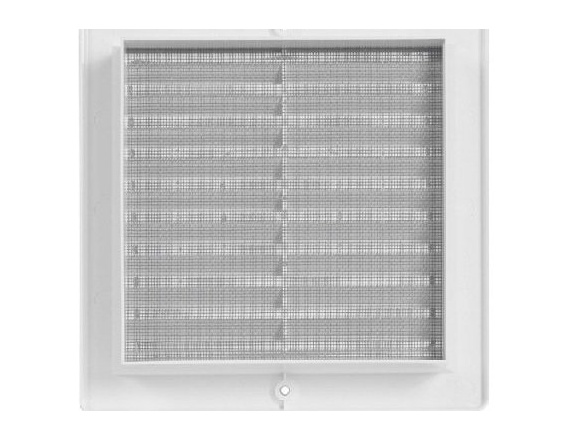 Haco Větrací mřížka 200 × 200 mm, s rámečkem a síťovinou, bílá,  0203
