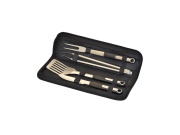 4 darabos prémium rozsdamentes acél grillezőeszköz-készlet Riwall PRO RBBQ 4B SET