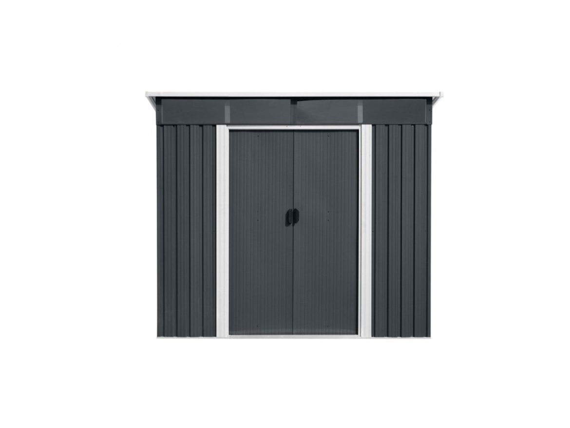 Zahradní domek kovový 2,4 x 2,8 m s pultovou střechou antracit Riwall PRO RMSP 9x8 Anthracite LUX