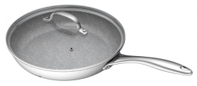 G21 Pánev  Gourmet Miracle 28 cm s poklicí, nerez/greblon