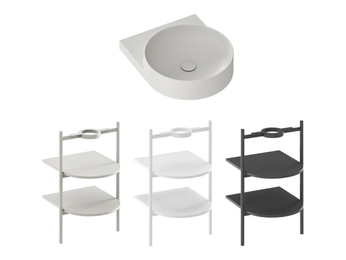 Ravak Umyvadlo Yard 40, bez otvoru pro baterii, bez přepadu, antracit