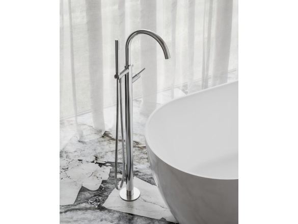 Ravak ES 080.60RGB.RB07G Vanová baterie do podlahy bez tělesa, se sprchovým setem, Rose Gold Brushed