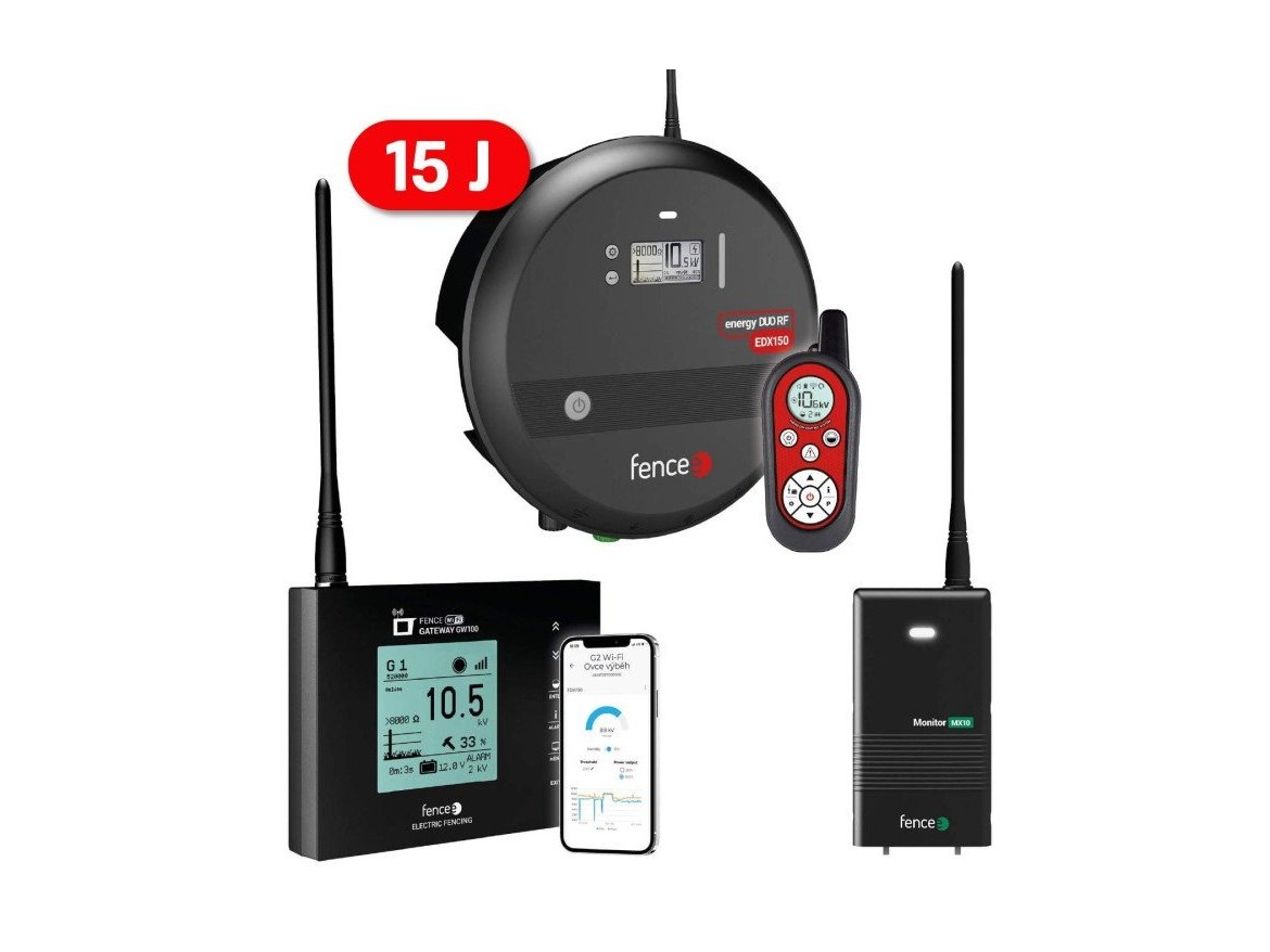 Scobax Set elektrického ohradníku Chytrá Farma - RF zdroj 15 J, ovladač - WiFi Gateway - Monitor MX10 ZDARMA