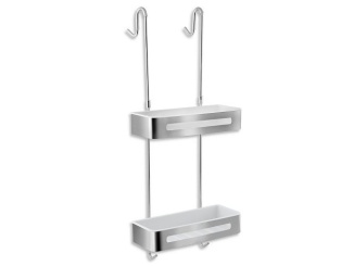 Poličky –  Novaservis Polička dvojitá závěsná Bílá/chrom, nerez, , 65575,4