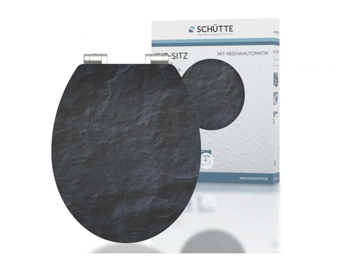 WC sedátka, záchodová prkna Schütte BLACK STONE | MDF HG, Soft Close