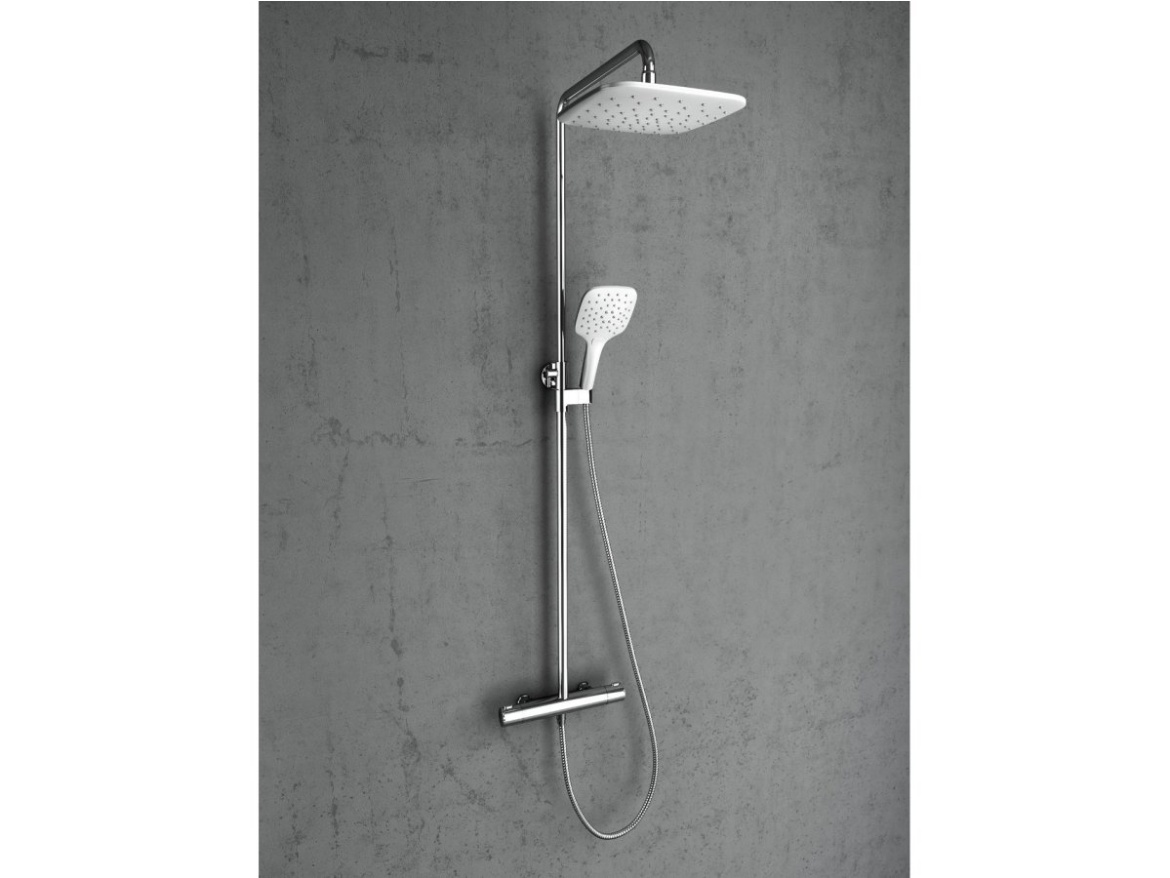 Ravak TE 093.01CR Sprchový stĺp s termostatickou batériou, posuvný, so sprchovým setom, chróm