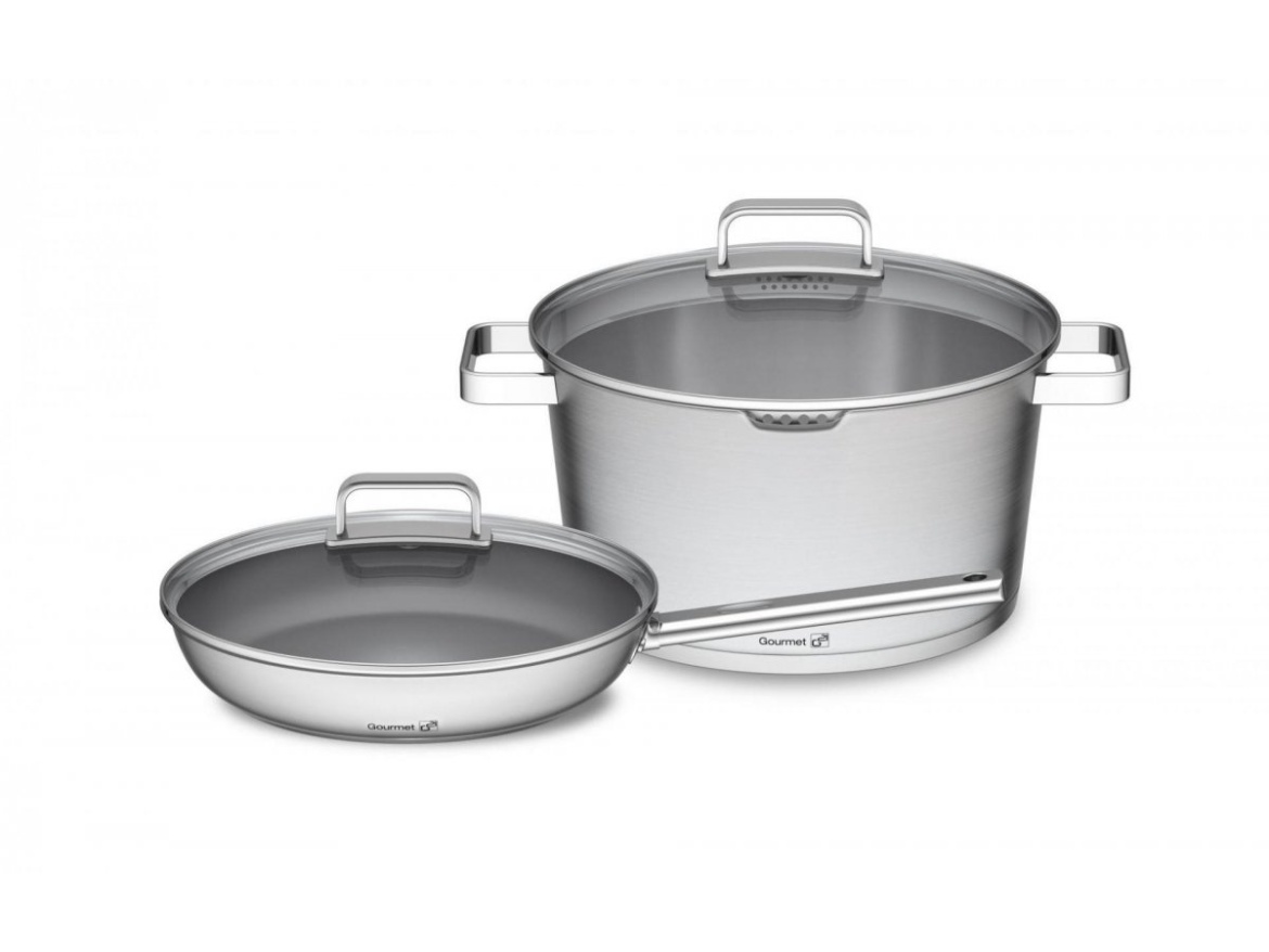 G21 Sada nádobí  Gourmet Magic s cedníkem, 4 díly, nerez