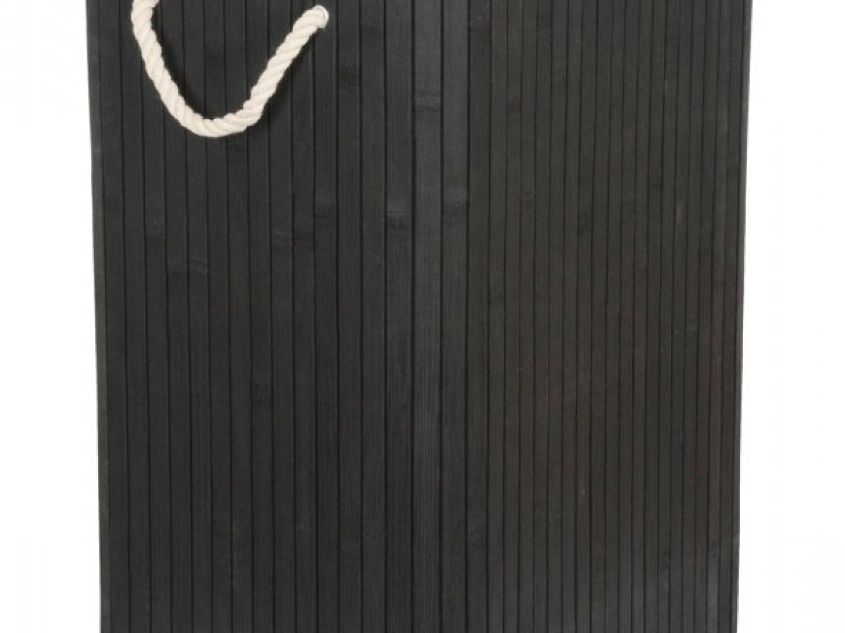 G21 Koš na prádlo  72 l, bambusový černý s bílým košem