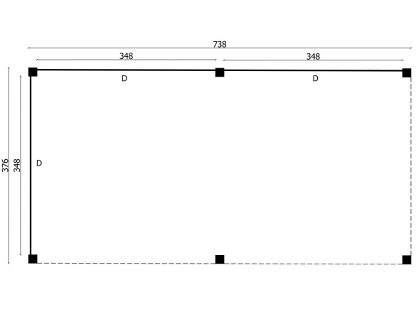 Tuindeco Flachdach Stavanger type XL, zusammensetzung 2, schwarz gesprüht