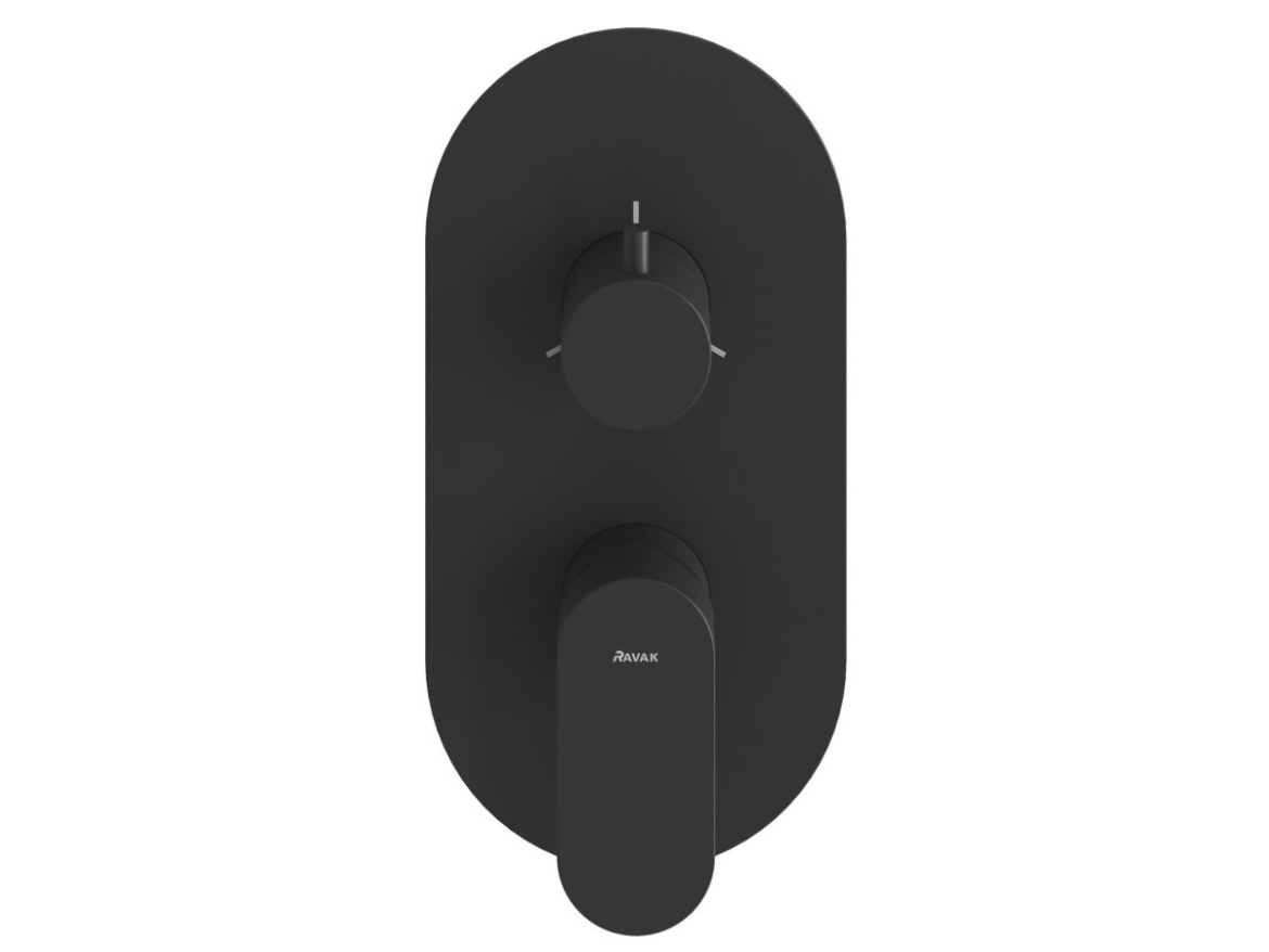 Ravak EL 068.20GB.O3.RB07F Podomítková baterie 3-cestná bez tělesa, Graphite Brushed