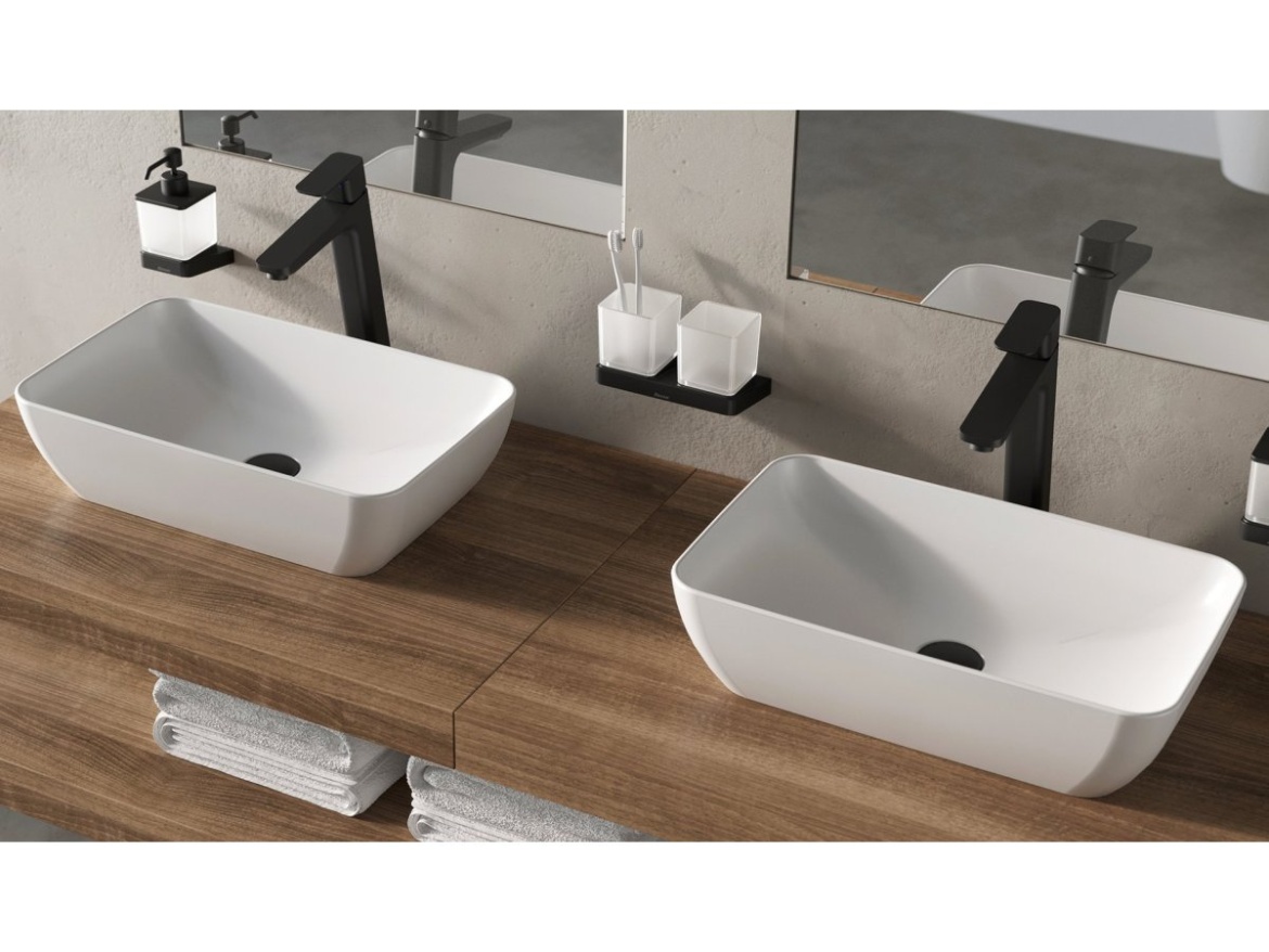 Ravak Umývadlo Uni Slim R 50, bez otvoru pre batériu, bez prepadu, biela matná