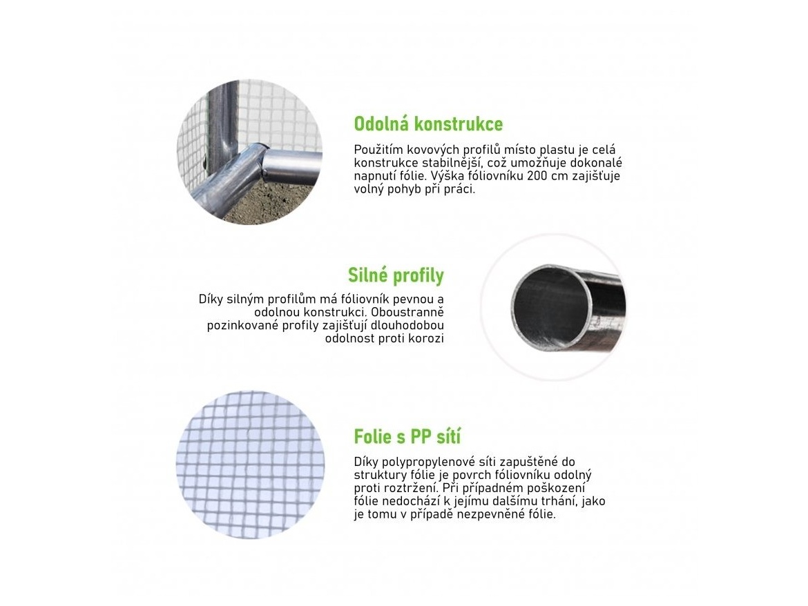 VespaGarden Zahradní fóliovník VESPAGARDEN 2x3,5m extra silný - bílý