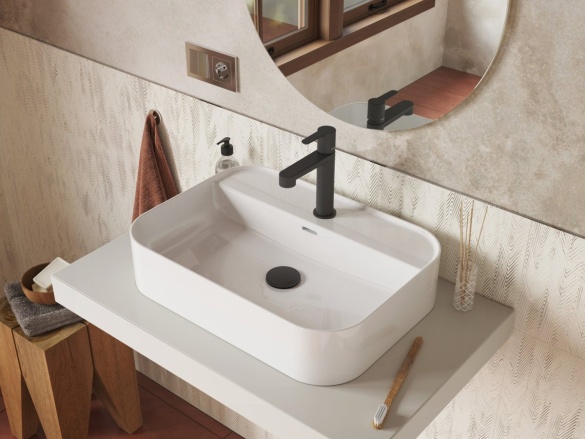 Ravak Umývadlová pileta pevná keramická Flat, Smoke Grey