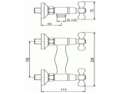 Novaservis Sprchová baterie Titania Retro II 150 mm, chrom, nástěnná, bez příslušenství,  99160/1,0