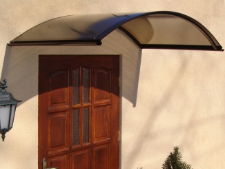 Obloukové –  Vchodová stříška Rondo N bílá / čirá, 160 x 70 cm