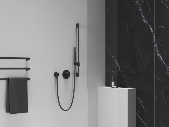 Ravak 974.20BLM Sprchová tyč s držiakom, Black Matt