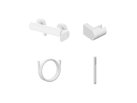 Ravak EL 032.10WV.+S Sprchová nástenná batéria so sprchovým setom, White Velvet