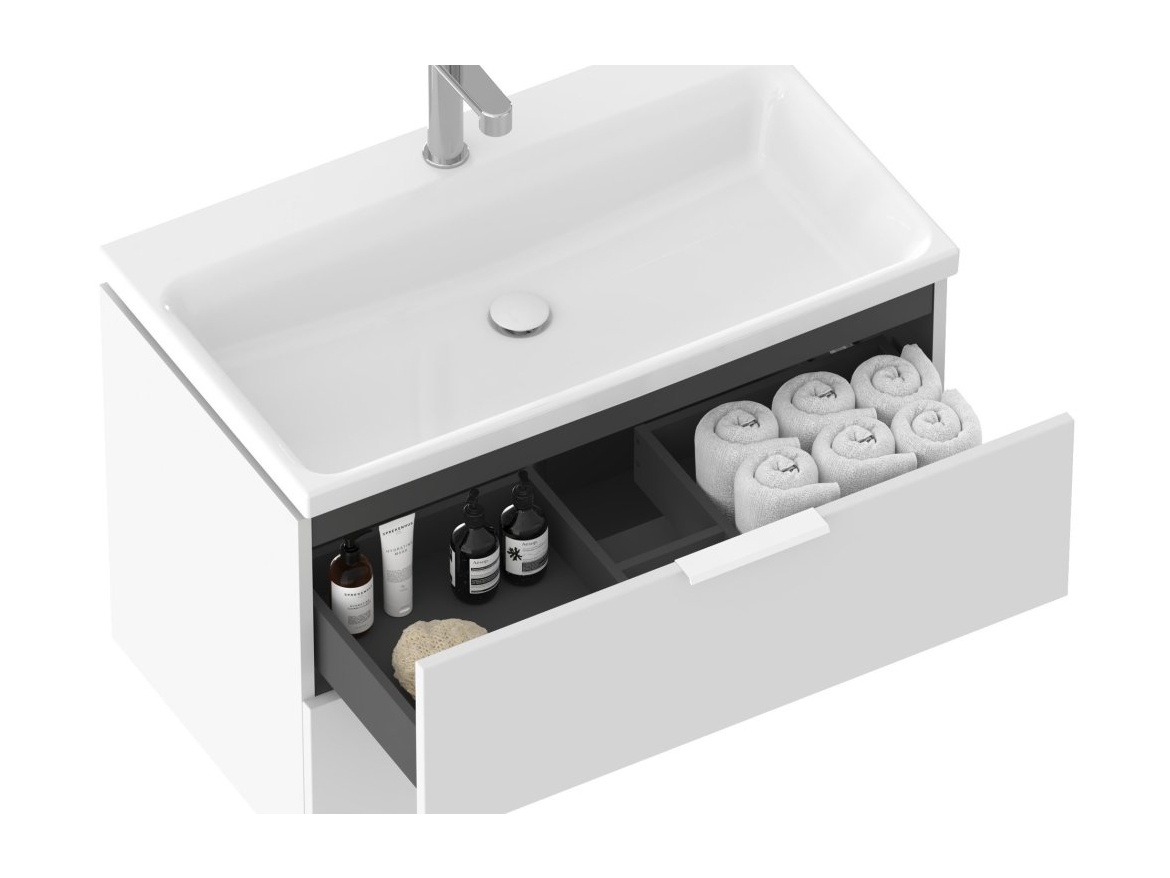 Ravak Umývadlo Comfort 80, s otvorom pre batériu, bez prepadu, biela