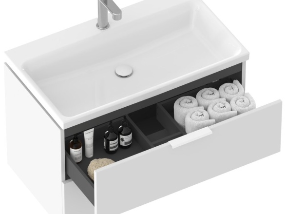 Ravak Umývadlo Comfort 80, s otvorom pre batériu, bez prepadu, biela