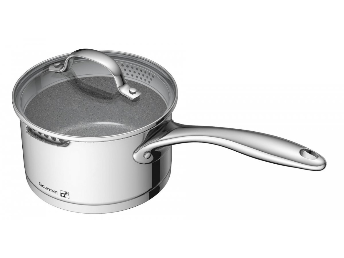 G21 Sada nádobí  Gourmet Miracle s cedníkem, 9 dílů, nerez/greblon