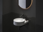 Ravak Umyvadlo Yard 40, s otvorem pro baterii, bez přepadu, černá matná