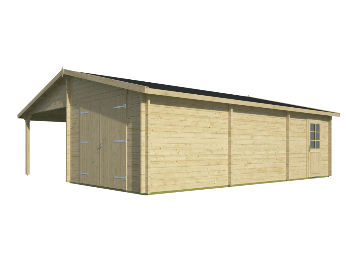 Tuindeco Berggren Garage-carport | 58mm | impregnated brown