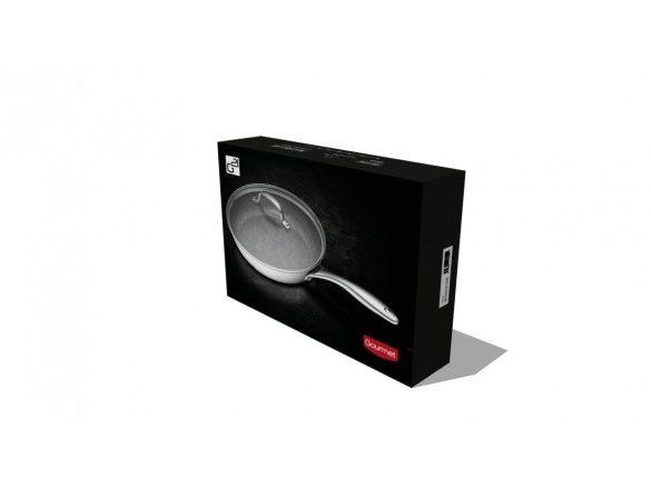 G21 Pánev  Gourmet Miracle 28 cm s poklicí, nerez/greblon