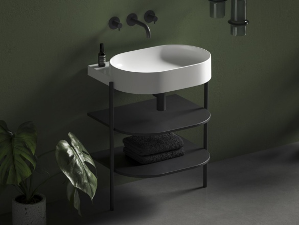 Ravak Umyvadlo Yard 60, bez otvoru pro baterii, bez přepadu, Smoke Grey