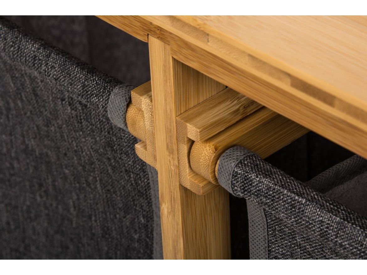 G21 Koš na prádlo  38 l s úložnými boxy, bambusový