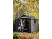 Plastový záhradný domček Keter Premier 759 šedý, s podlahou