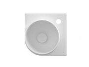 Ravak Umývadlo Yard 28 C, s otvorom pre batériu, bez prepadu, biela