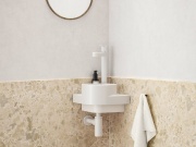 Ravak Umývátko Yard 28 C, s otvorem pro baterii, bez přepadu, Alabaster Pink