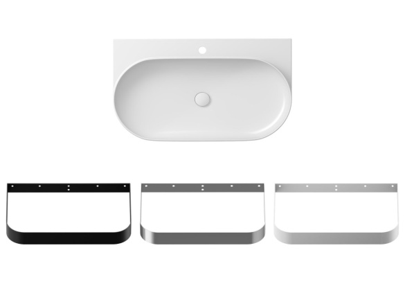 Ravak Umyvadlo Yard 80, s otvorem pro baterii, bez přepadu, černá matná