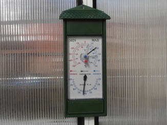 Skleněné –  teploměr bimetalový s vlhkoměrem