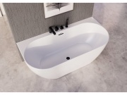 Ravak FL 026.20BL Vaňová 4-otvorová batéria na okraj vane so sprchovým setom, čierna