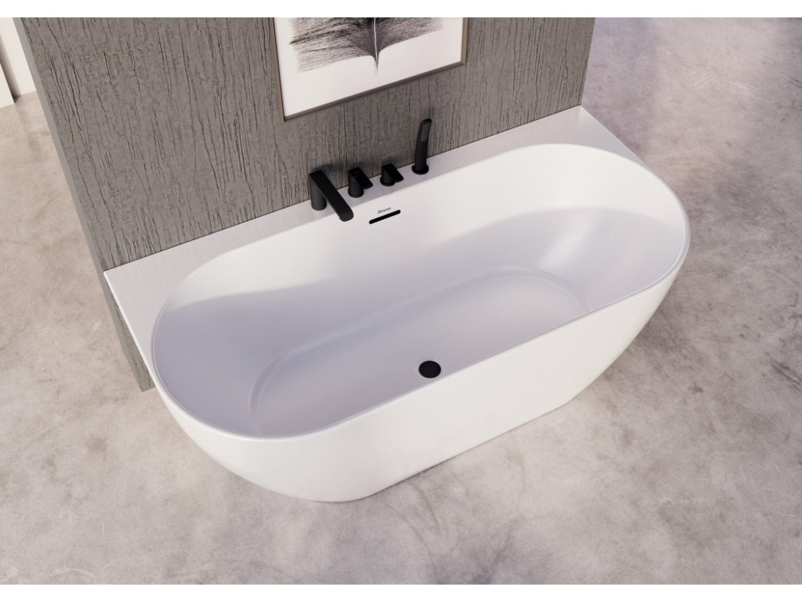 Ravak FL 026.20BLM Vanová stojánková 4-otvorová baterie se sprchovým setem, černá matná