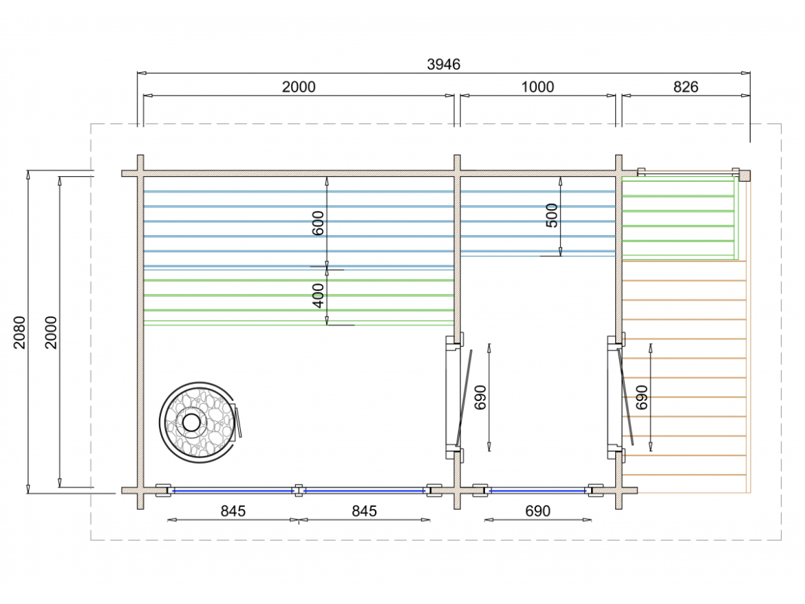 Sauna Tuindeco Tampere M 40