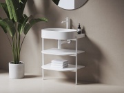 Ravak Umyvadlo Yard 60, s otvorem pro baterii, bez přepadu, Alabaster Pink