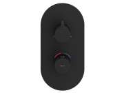 Ravak ES 067.20BLM.O3.RB07C Termostatická podomietková batéria 3-cestná pre R-box, Black Matt