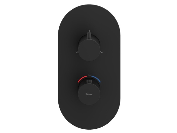 Ravak ES 067.20GB.O3.RB07C Termostatická podomítková baterie 3-cestná bez tělesa, Graphite Brushed