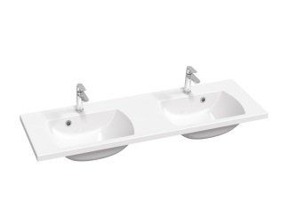 Sanitární keramika –  Ravak Dvojumyvadlo Classic II 130, s otvory pro baterie, s přepadem