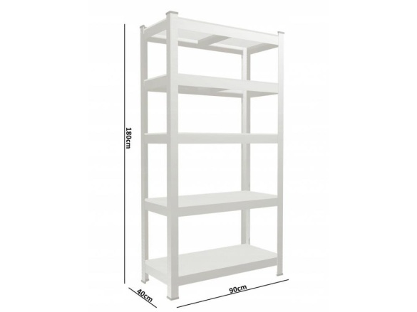 Garden Line Kovový úložný regál černý GardenLine - 5 polic 180 x 90 x 40 cm max 175 kg na polici