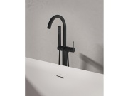 Ravak FM 082.20BLM.RB07A Vaňová batéria do podlahy pre R-box, so sprchovým setom, čierna matná