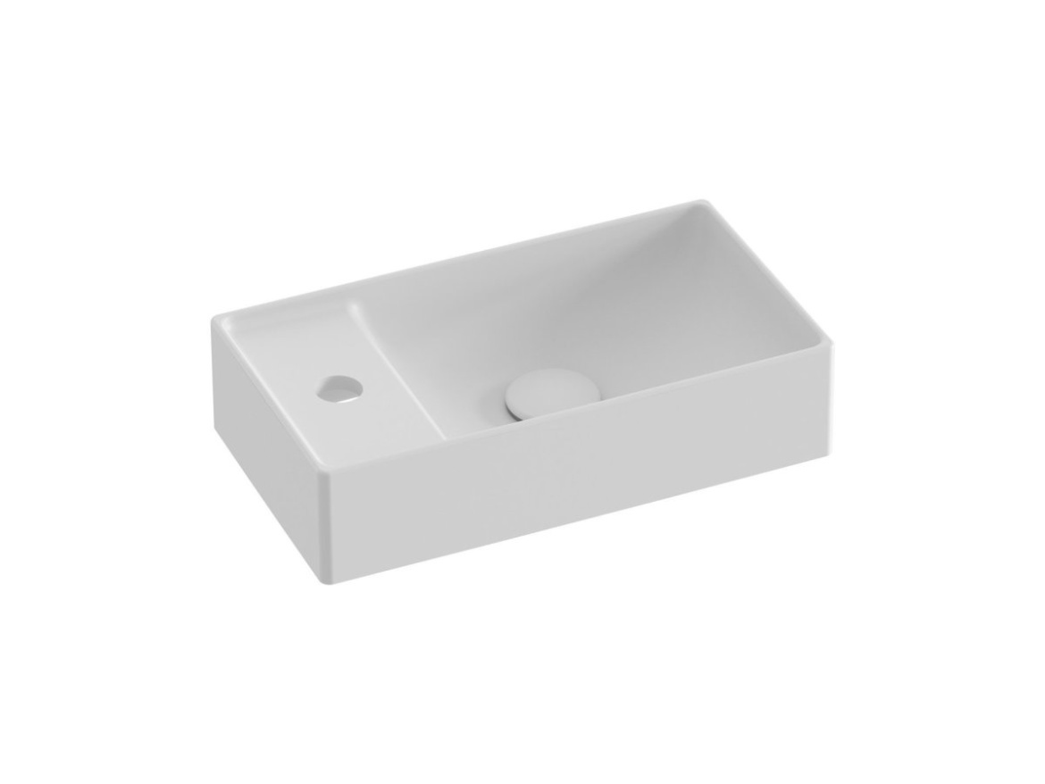 Ravak Umývadlo Veda slim 40, s otvorom pre batériu, bez prepadu, biela