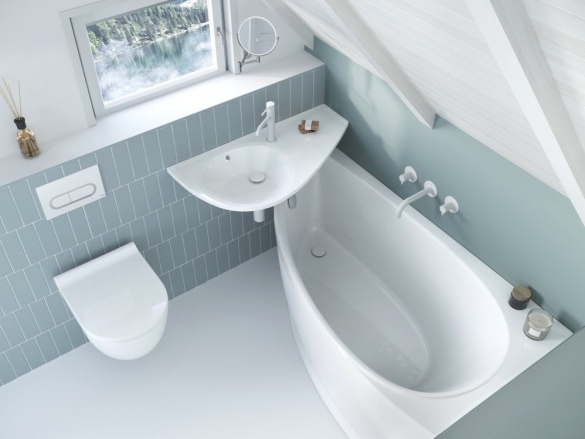 Ravak Umyvadlo Avocado 85 P, s otvorem pro baterii, s přepadem